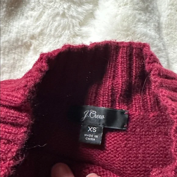 J. Crew Deep Red Knit Sweater - Picture 3 of 4